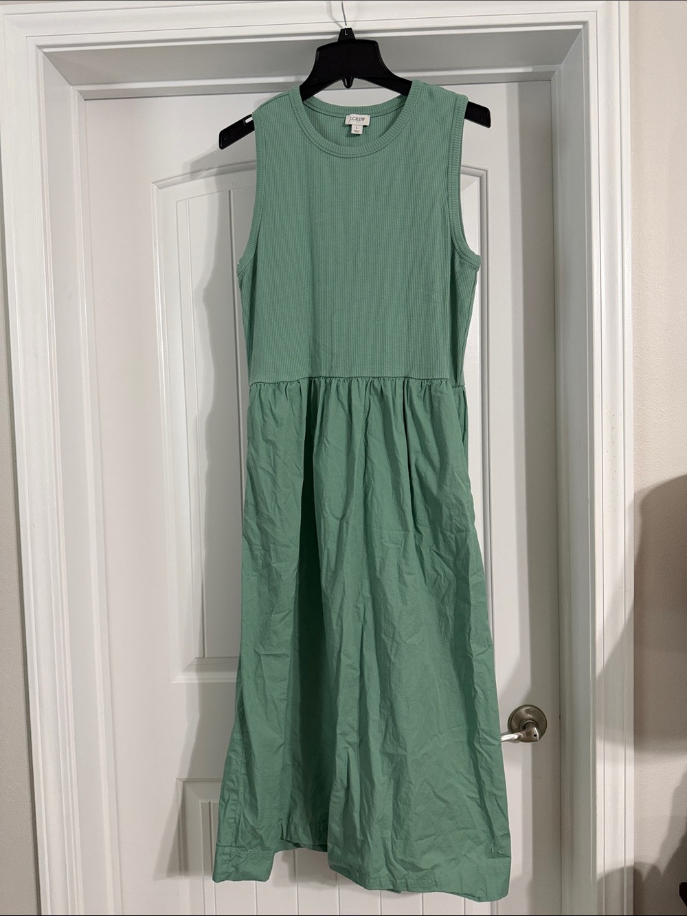 J. Crew Factory Mixed Media Sleeveless Midi Dress